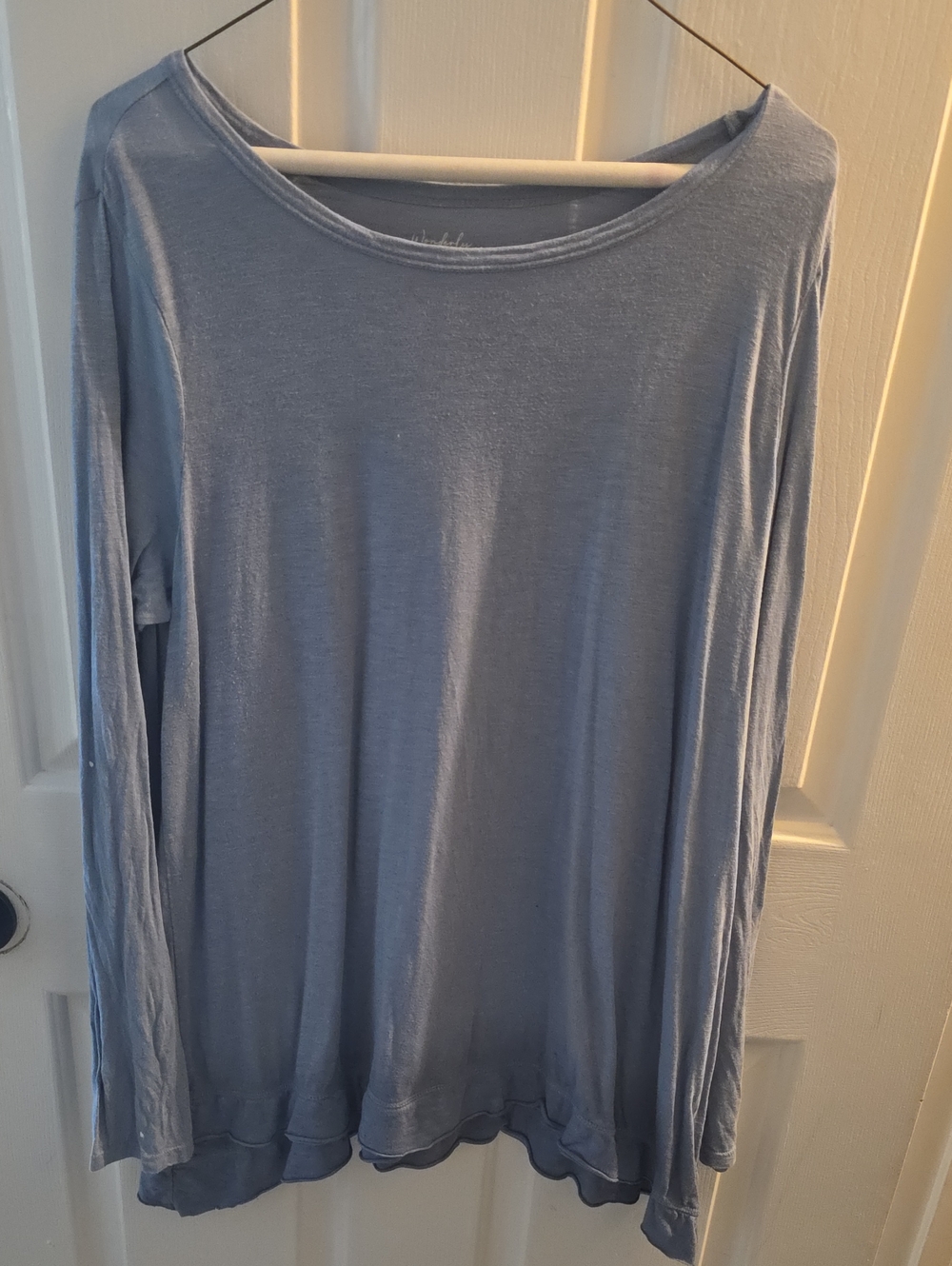 Wonderly Light Blue Long-Sleeve Scoop Neck Top
